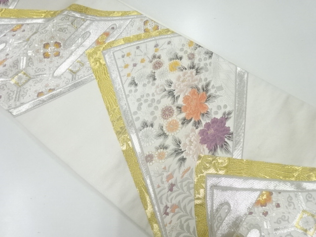 JAPANESE FUKURO OBI / WOVEN FLOWER CREST